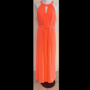 Cremieux orange neon maxi dress. Size Small